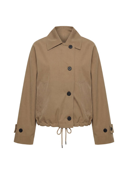 Sandria Cropped Trench Coat Beige