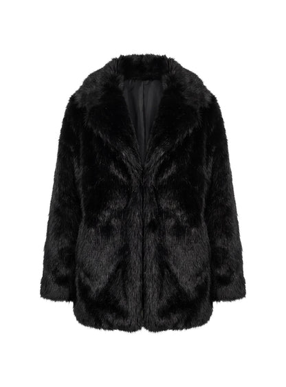 Super Trouper Faux Fur Jacket Black