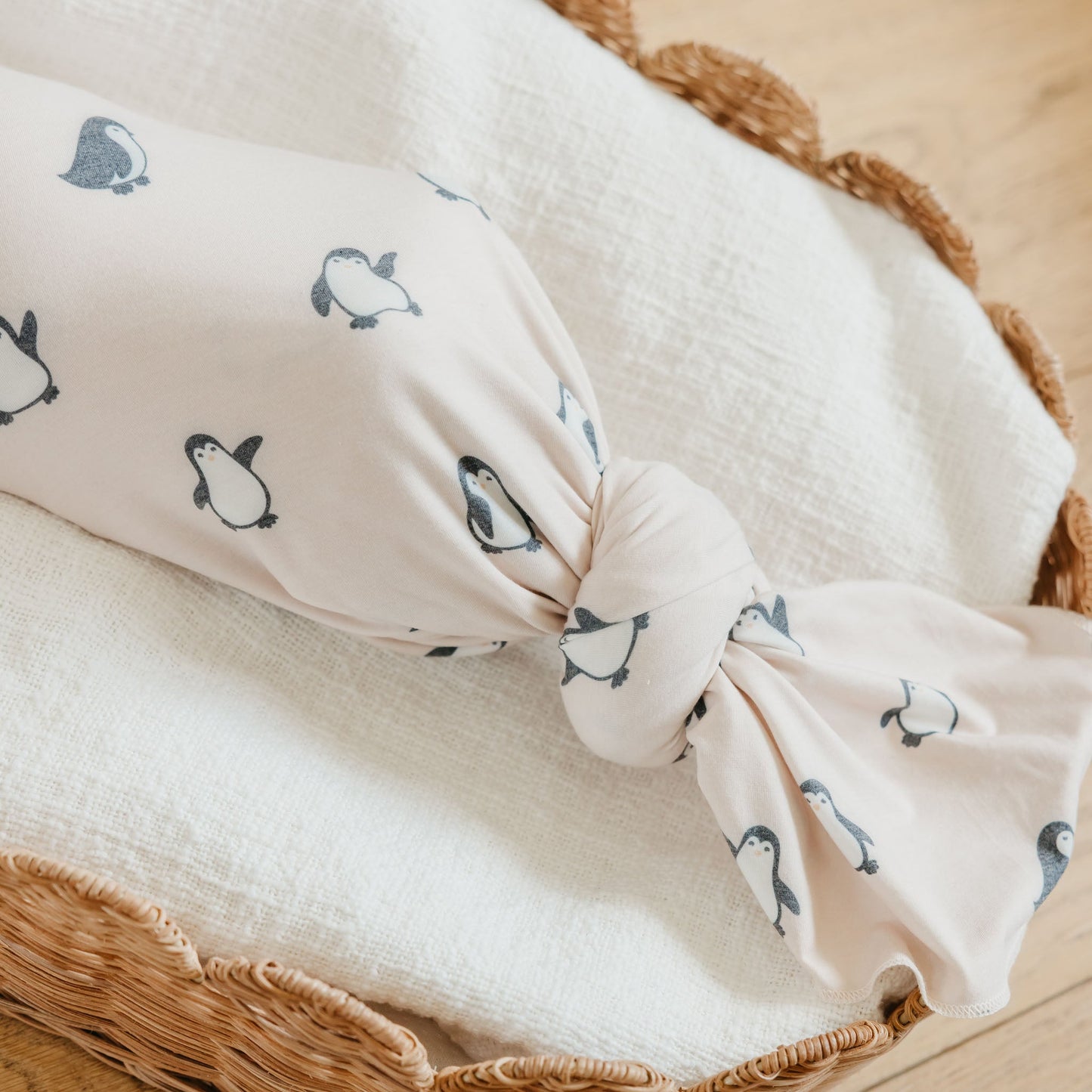 Knit Swaddle Blanket - Penguins