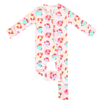 Convertible Zip-Up Footie Pajama - Elmo Heart Candies