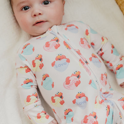 Convertible Zip-Up Footie Pajama - Elmo Heart Candies