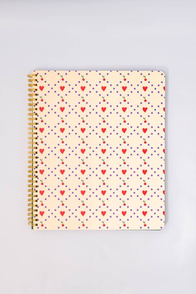 BANDO - Rough Draft Large Notebook, Cherry Hearts