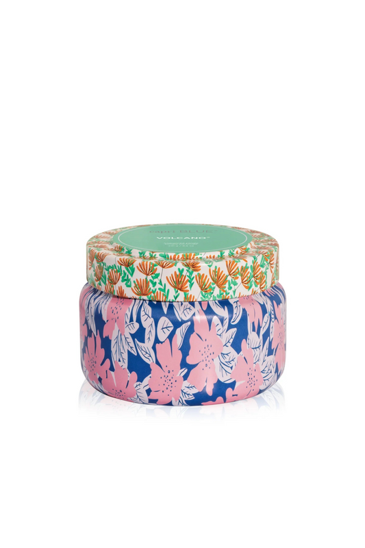 CAPRI BLUE - Volcano Pattern Printed Play Travel Tin Candle, 8.5 oz