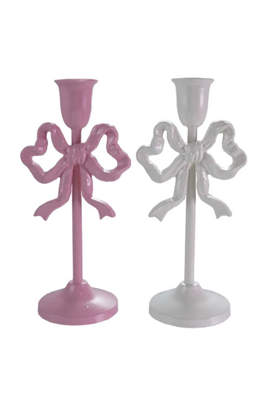 Cast Iron Bow Taper Holder, 2 Colors