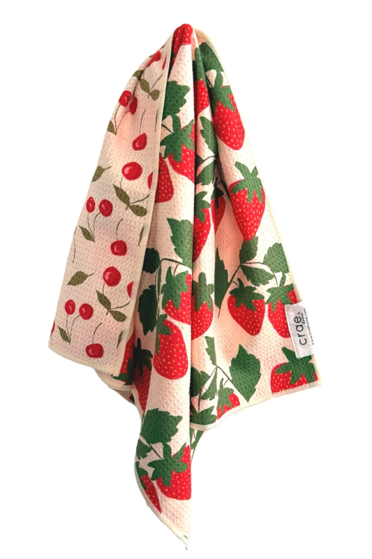 CRAE.HOME - Berries & Cherries Reversible Hand Towel