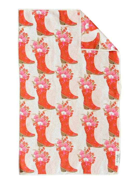 CRAE.HOME - Boots In Bloom: Double-Sided Hand Towel
