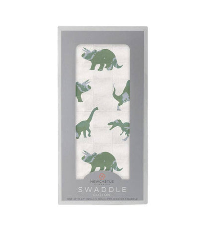 BABY - Granite Green Dinosaurs Cotton Swaddle