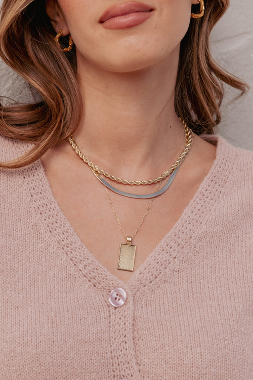 Amber Necklace - Gold