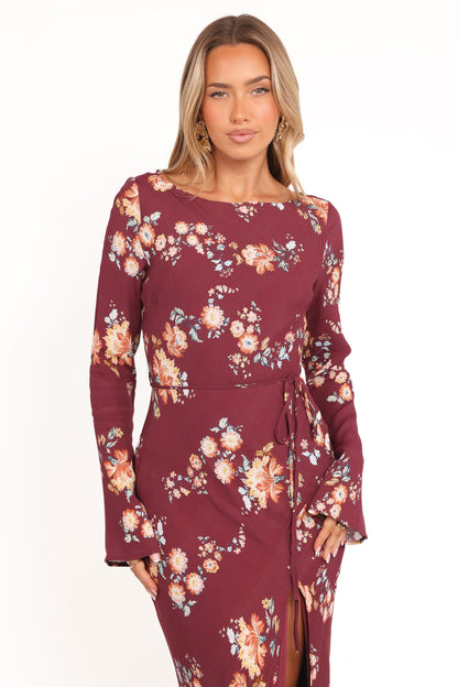 Alima Maxi Dress - Berry Floral