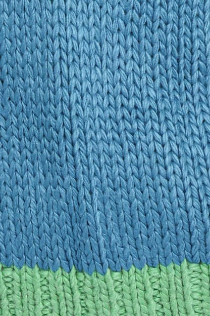 Anige Contrast Trim Cardigan - Blue/Green
