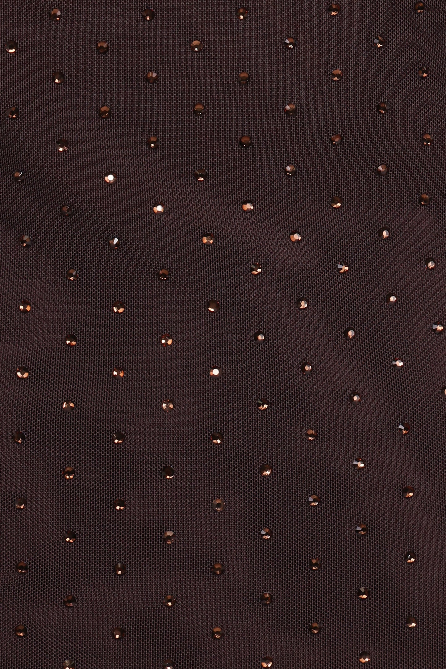 Alejandra Embellished Mesh Top - Dark Chocolate